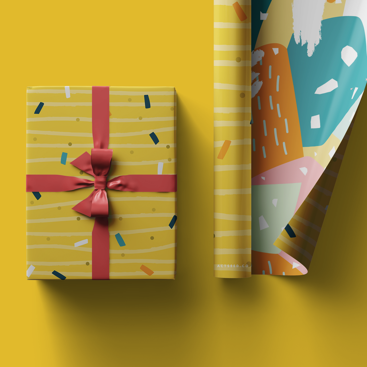 Yellow Cheese Wrapping Paper Roll, 50x70cm